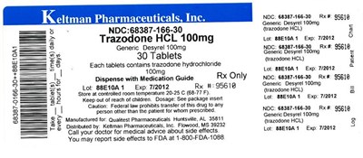 Trazodone 100mg.jpg Label Image 100 mg - Trazodone 100mg